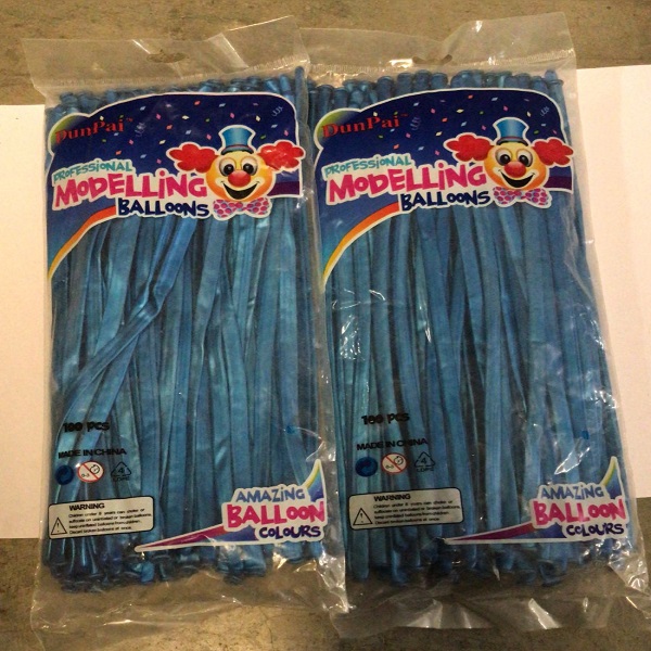 Metal Long Plain Twisting Modelling Balloons BLUE GREY
